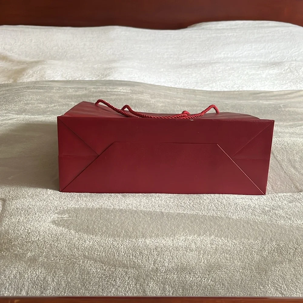 Auth Cartier Large Red Luxury Shopping Bag Gold Logo Boutique Gift Packaging